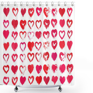 Personality  Vector Heart Shapes Shower Curtains