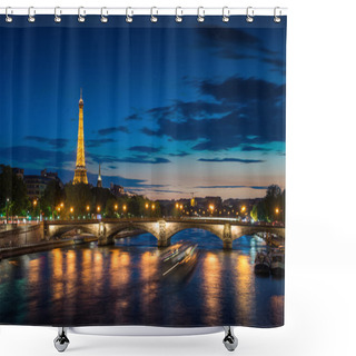 Personality  Paris Cityscape At Sunset - Eiffel Tower Shower Curtains