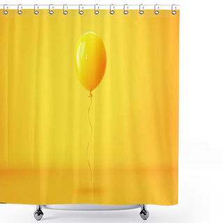 Personality  Flying Yellow Balloon On Yellow Background. 3D Rendering Shower Curtains