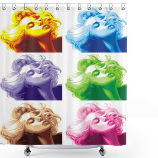 Personality  Blonde Girl Look Like Marilyn Monroe Shower Curtains