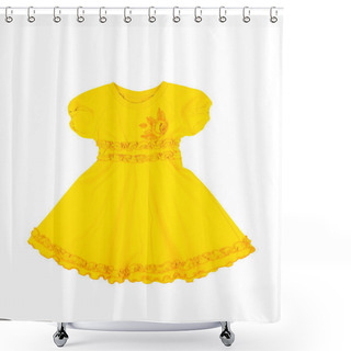Personality  Baby Yellow Dress Isolated On White Background Shower Curtains