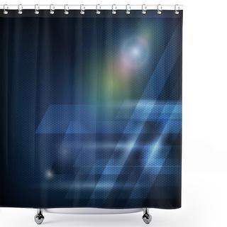 Personality  Abstract Blue Curves Background. Vector Illustration Shower Curtains