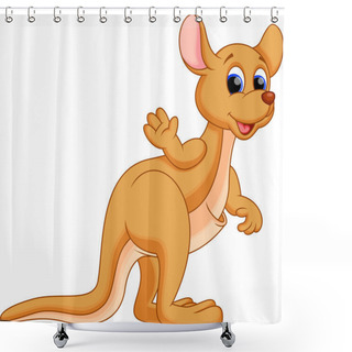 Personality  Kangaroo Cartoon Shower Curtains