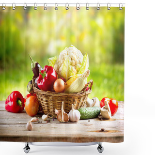 Personality  Organic Vegetables Shower Curtains