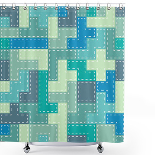 Personality  Seamless Colorful Abstract Background Made Of Tetris Shapes Shower Curtains