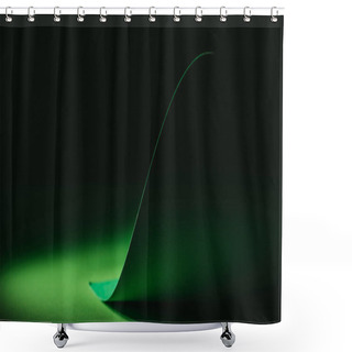Personality  Green Warping Paper For Decoration On Black  Shower Curtains