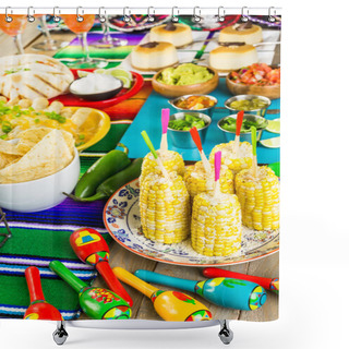 Personality  Fiesta Buffet Table Shower Curtains