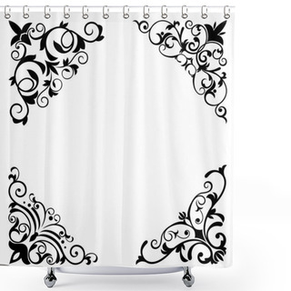 Personality  Flower Patterns And Borders Shower Curtains