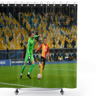 Personality  KYIV, UKRAINE - OCTOBER 27, 2020: Samir Handanovic During The Football Match Of Group B Of UEFA Champions League FC Shakhtar Vs Internazionale Shower Curtains