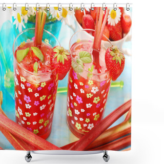 Personality  Strawberry And Rhubarb Compote Shower Curtains