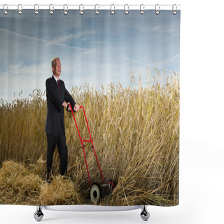 Personality  Businessman With A Vision Shower Curtains