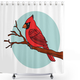 Personality  Red Bird Cardinals Shower Curtains