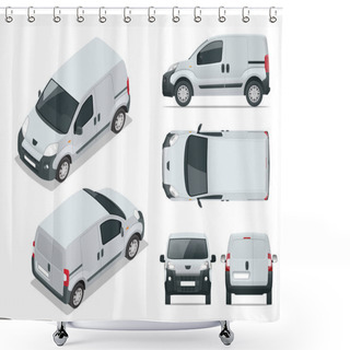 Personality  Small Van Car. Isolated Car, Template For Car Branding And Advertising. Front, Rear , Side, Top And Isometry Front And Back. Change The Color In One Click. All Elements In Groups On Separate Layers. Shower Curtains