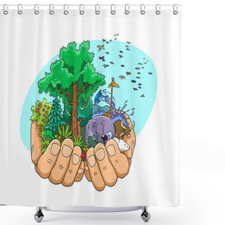 Personality  God Gives Life To All Nature And Animals Shower Curtains