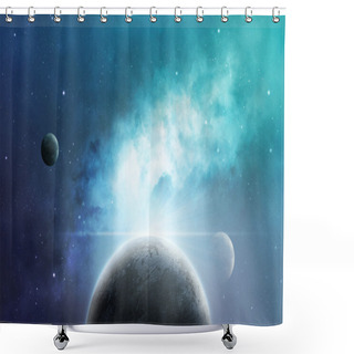Personality  Planets And Nebulae Shower Curtains