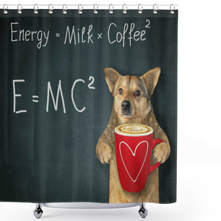 Personality  Dog With Energy Coffee Shower Curtains