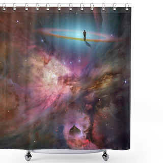 Personality  Space Background With Human Being Shower Curtains