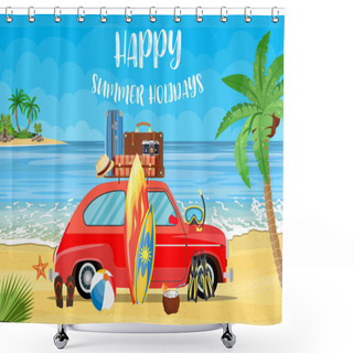 Personality  Surfing Weekend Concept Shower Curtains