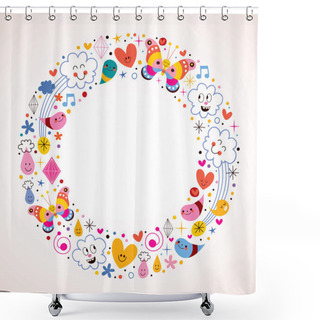 Personality  Butterflies, Clouds, Flowers, Diamonds And Raindrops Shower Curtains
