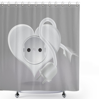 Personality  Heart Shaped Socket. Vector Illustration. Shower Curtains