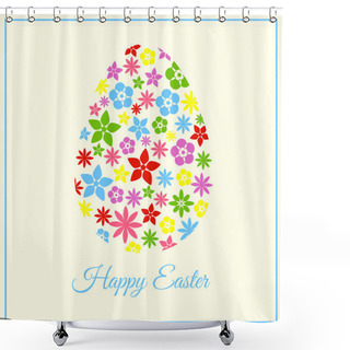 Personality  Colorful Easter Egg Card - Vector Illustration Shower Curtains