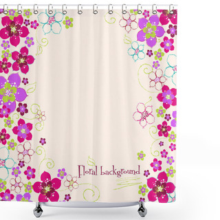 Personality  Floral Hand Drawn Background Shower Curtains
