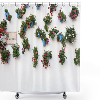 Personality  Villages Of Andalucia With Flowers In The Streets Shower Curtains