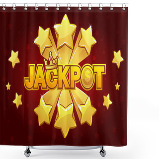 Personality  LOGO JACKPOT And Shooting Star Spike, Similar JPG Copy Shower Curtains