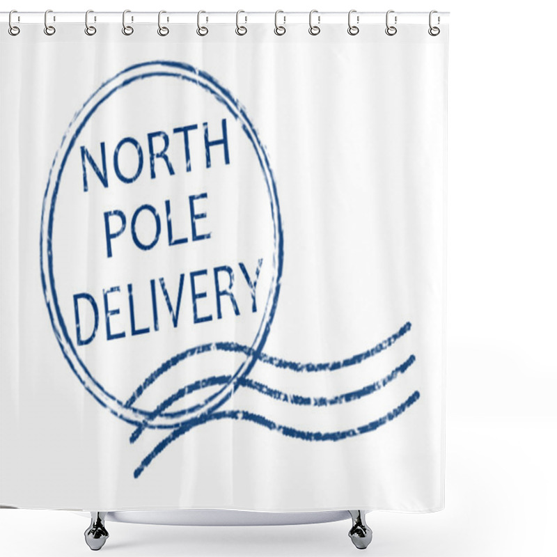 Personality  North Pole Delivery stamp shower curtains