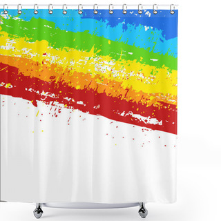 Personality  Grunge Colorful Rainbow Backdrop Shower Curtains