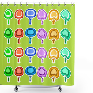 Personality  Icons Of Colorful Trees. Vector Set. Shower Curtains