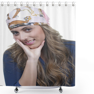 Personality  Pensive Woman Shower Curtains