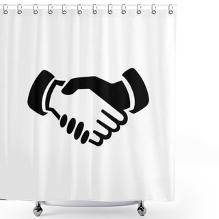 Personality  Business Handshake Icon Symbol Vector Shower Curtains