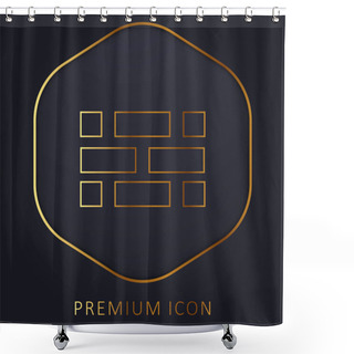 Personality  Brickwall Golden Line Premium Logo Or Icon Shower Curtains