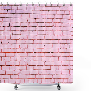 Personality  Pink Brick Wall Texture On Street Shower Curtains