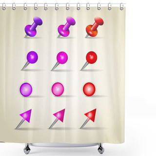 Personality  Set Of Office Pins Shower Curtains