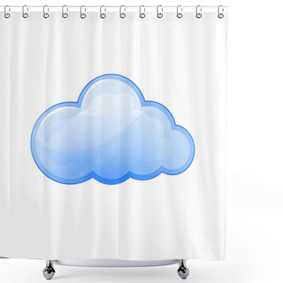 Personality  Cloud Icon Blue Vector Illustration Shower Curtains