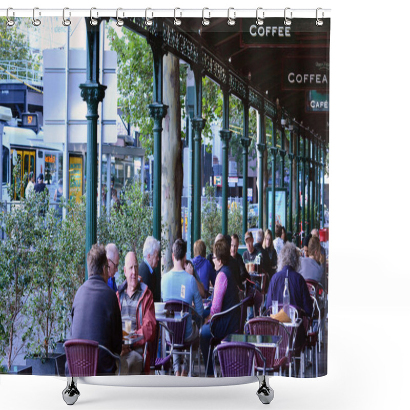 Personality  Australian people in Cafe - Melbourne shower curtains