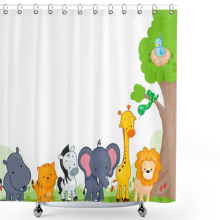 Personality  Animal Kingdom Shower Curtains