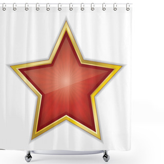 Personality  Red Star Vector Illustration Shower Curtains