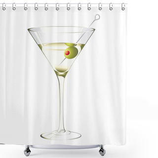 Personality  Martini Glass With Olive Shower Curtains