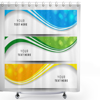 Personality  Happy Holidays Website Headers Or Banners. EPS 10. Shower Curtains