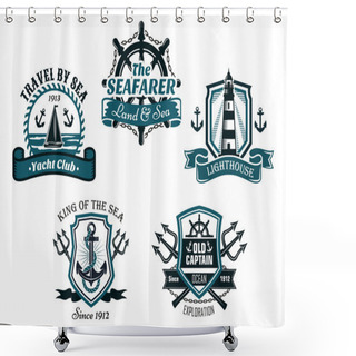 Personality  Nautival Various Heraldic Designs Shower Curtains