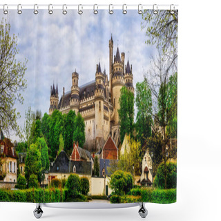 Personality  Great Castles Of France - Medieval Impressive Pierrefonds Shower Curtains