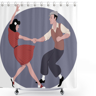 Personality  Lindy Hop Dancing Shower Curtains