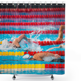 Personality  Frestyle Swimming Race Shower Curtains