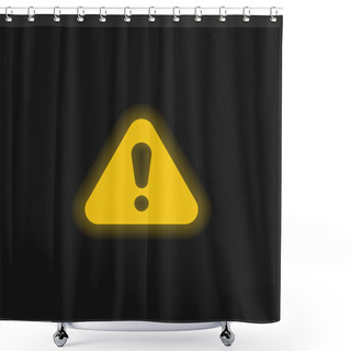 Personality  Alert Yellow Glowing Neon Icon Shower Curtains