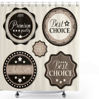 Personality  Retro Vintage Badges And Labels. Shower Curtains