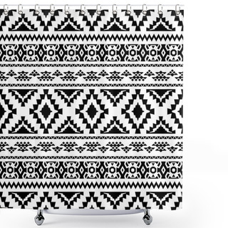 Personality  Seamless Geometric Background With Tribal Motifs. Shower Curtains