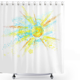 Personality  Sun Painted With Paint Shower Curtains